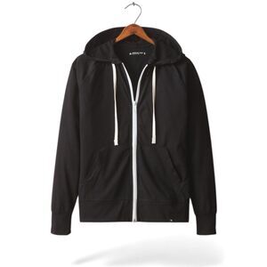 American Giant Lightweight Hoodie Mens M Black Full Zip Sweatshirt Stretch NEW